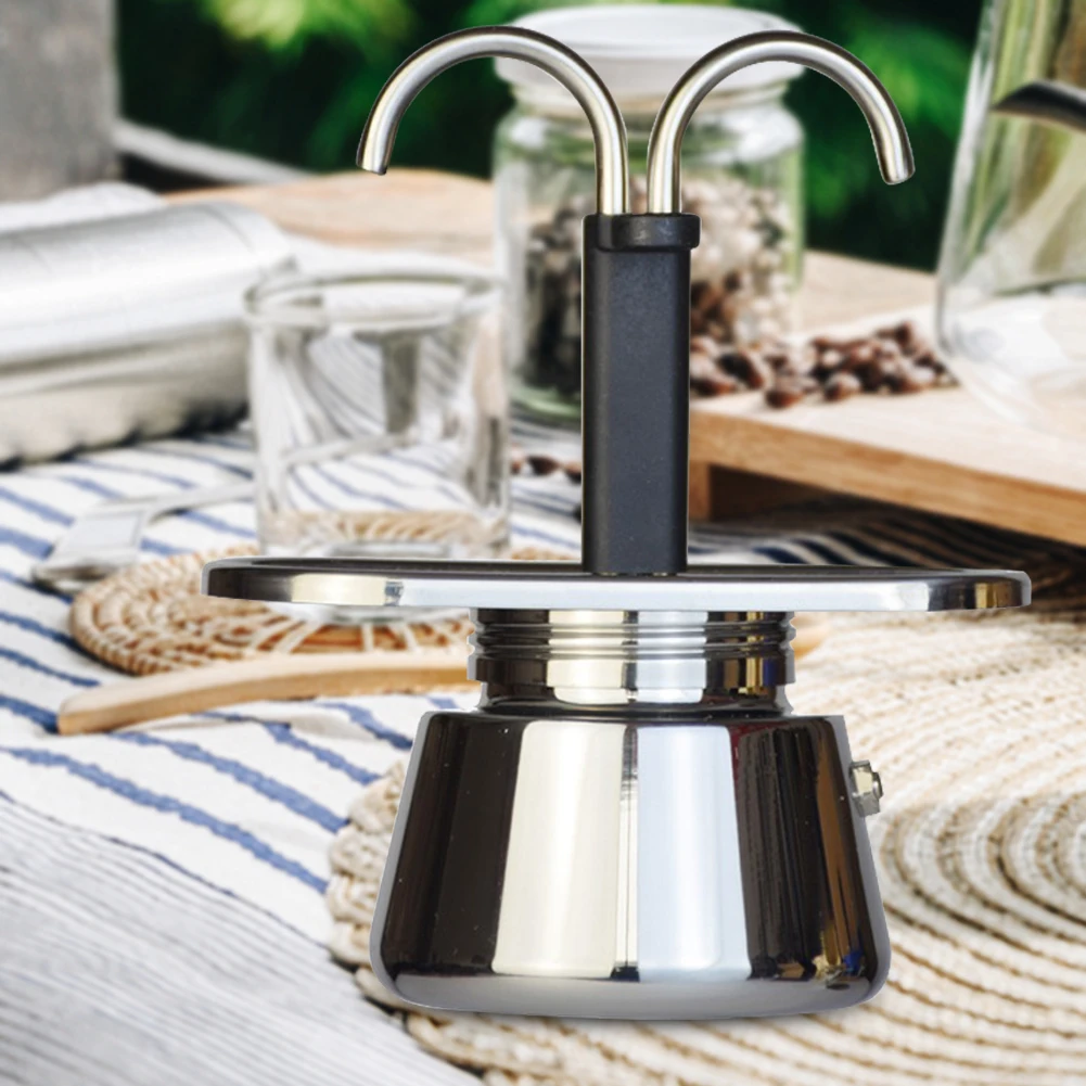 وعاء موكا أنبوب واحد/مزدوج سهل التشغيل وعاء تنظيف سريع 304 إبريق قهوة من الفولاذ المقاوم للصدأ صانع الاسبريسو هدية للرجال والنساء #5