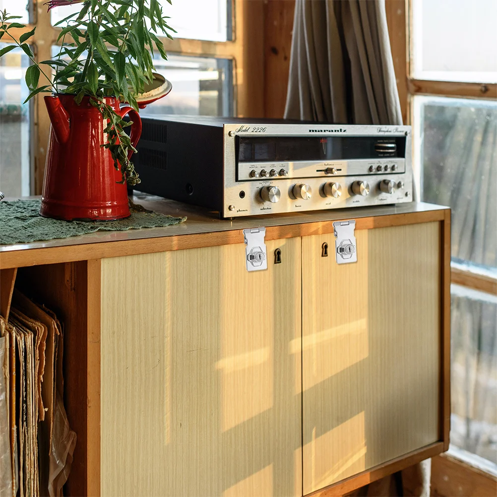 Arquivo de fechadura de porta de armário (com placa 25 polegadas (brilhante)) Fechadura de ferrolho com chave de vitrine resistente e segura para mesa