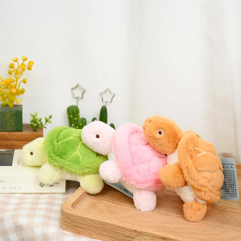 

Little Turtle Plush Doll Keychain Toys Soft Cute Cartoon Tortoise Car Keyrings Fill Dolls Bag Pendant Couple Pendant Toys Gifts