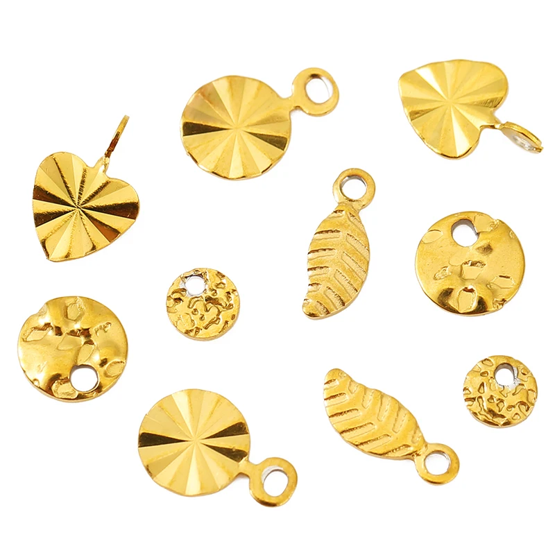 30pcs PVD Never Fade Stainless Steel Extension Chain End Beads Necklace Bracelet Heart Leaf Charms For DIY Jewelry Accessories image 5