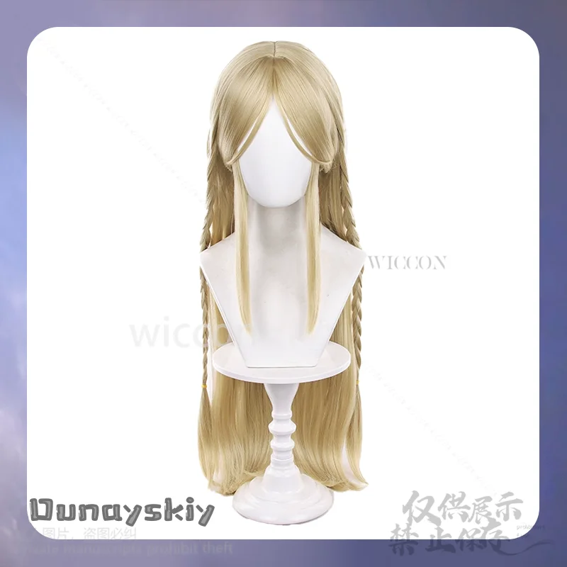 Wuthering Waves juego Cosplay Fleurdelys Big Cartethyia alta calidad seda azul elegante cola vestido largo pelucas Anime personalizado