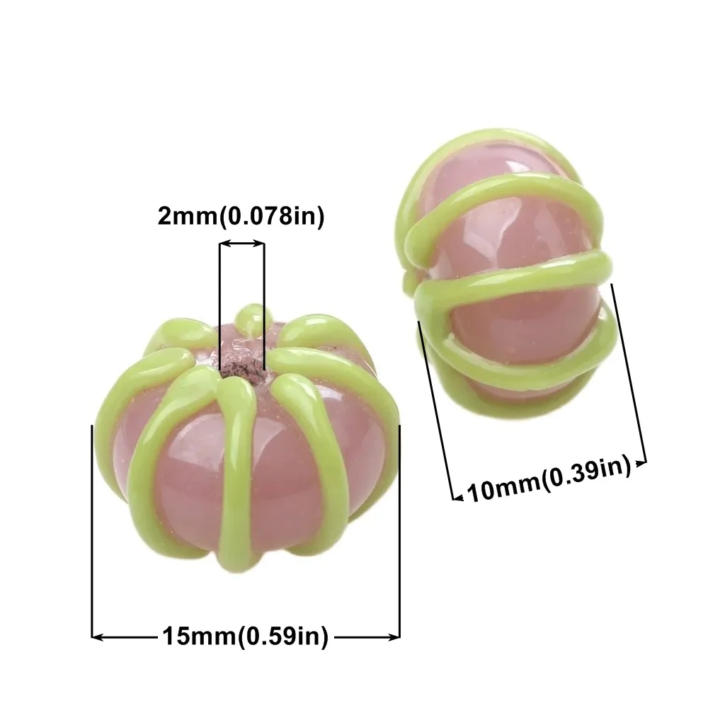 Wood Grain 2PCS/LOT Nature Style Handmade Lampwork Glass Beads For Jewelry Making Accessories DIY Charm Earring Bracelets
