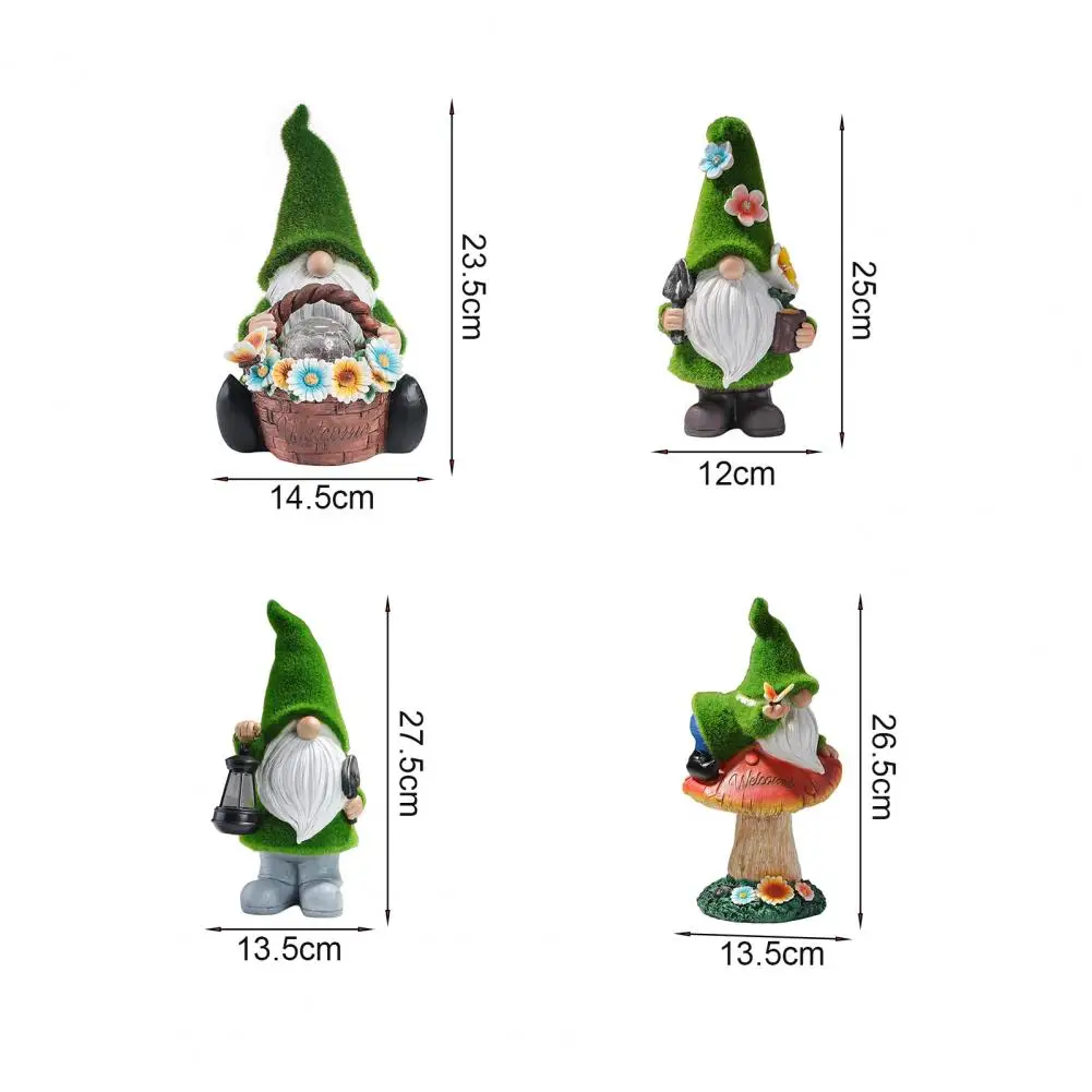 Gnome Night Solar Lamp Smooth Edge Fairy Garden Lamp Ornament Automatic Back Yard Gnome Night Solar Lamp Illumination