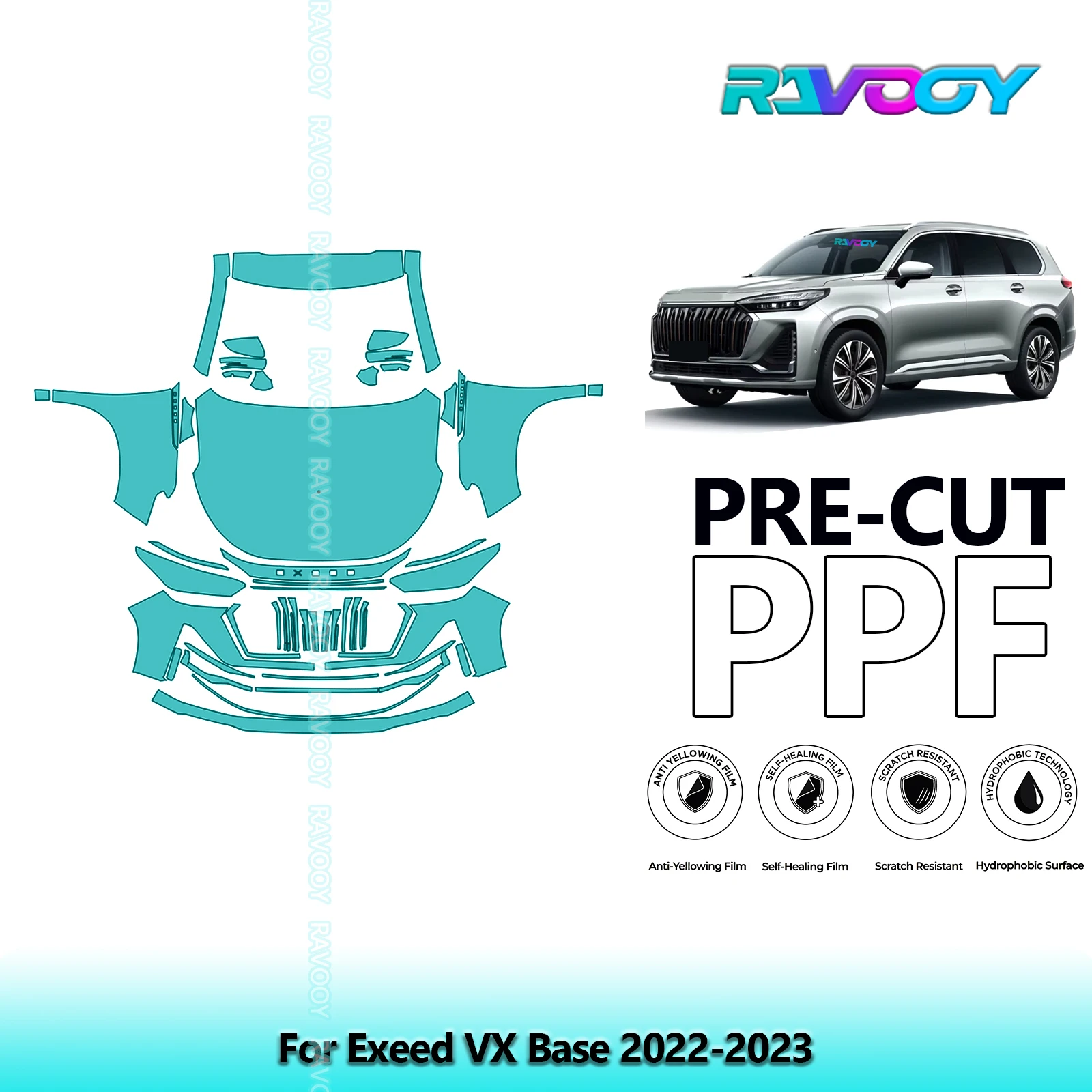 

Car Front Kit Clear Bra Precut PPF Paint Protection Film For Exeed VX Base 2022-2023