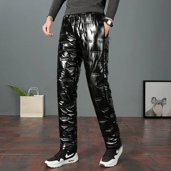 2022ผู้ชายใหม่ฤดูหนาวกางเกงมีขนหนา Sweatpants Mens Casual กางเกงเงากลางแจ้ง Windproof กันน้ำกางเกงชาย