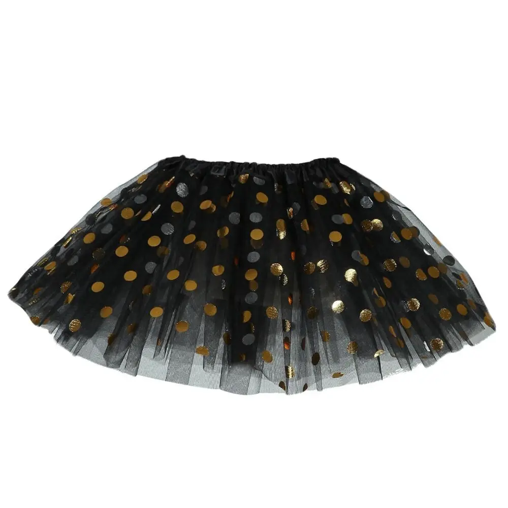 Fashion Rainbow Tutu Skirt Colorful Tulle Dance Pettiskirt Polka Dot Gold Netting Ballet Skirts Baby