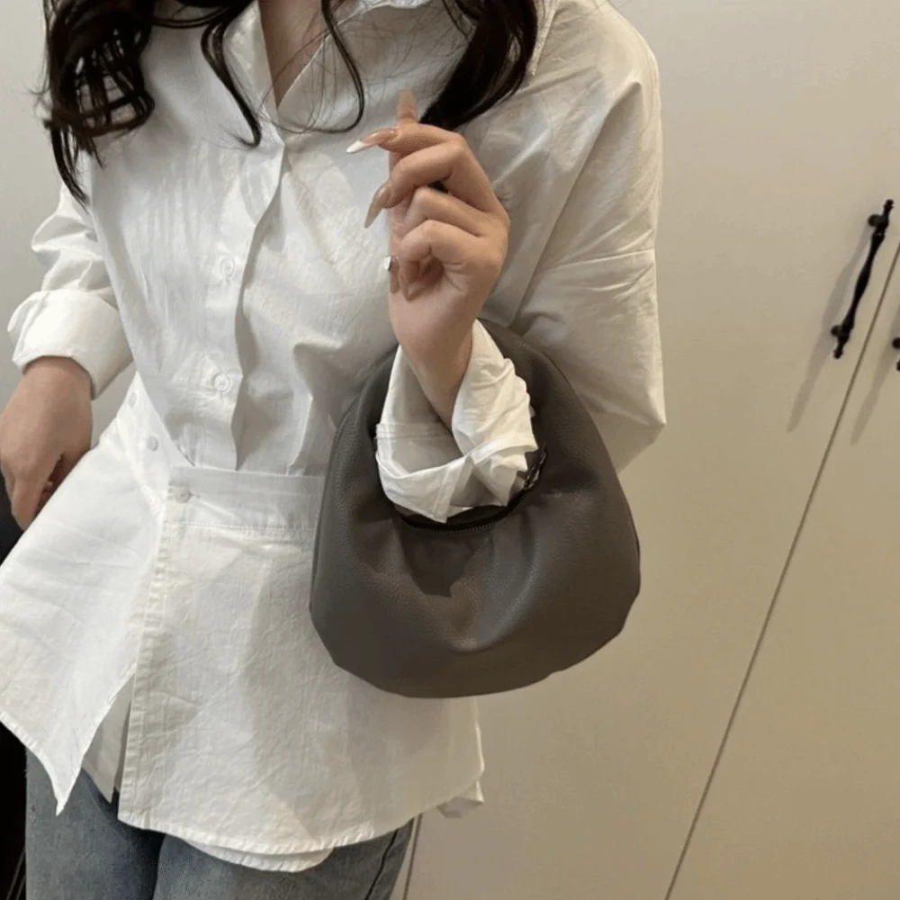 

Simple Solid Color Clutch Bags Pu Leather Women Tote Bag Small Commute Handbags Satchel Bags