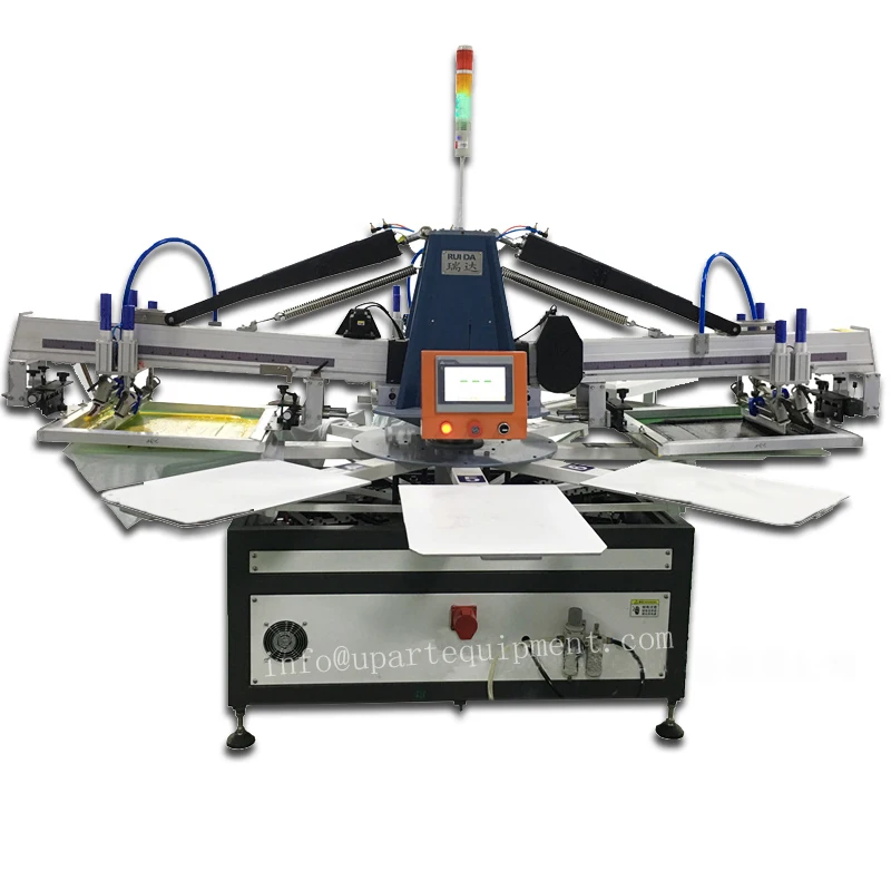 Automatic 3 Color 8 Stations Rotate Tshirts Screen Printer Machine Price