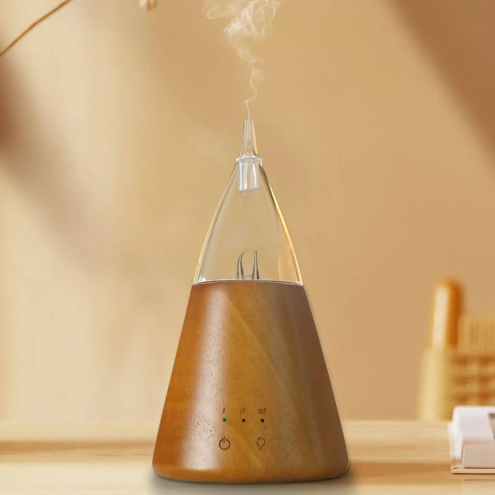 

Waterless Essential Oil Dispenser Adjustable Spray & Timer Nebulizing Dispenser Wood and Glass Scent Fragrance Disperser Quiet