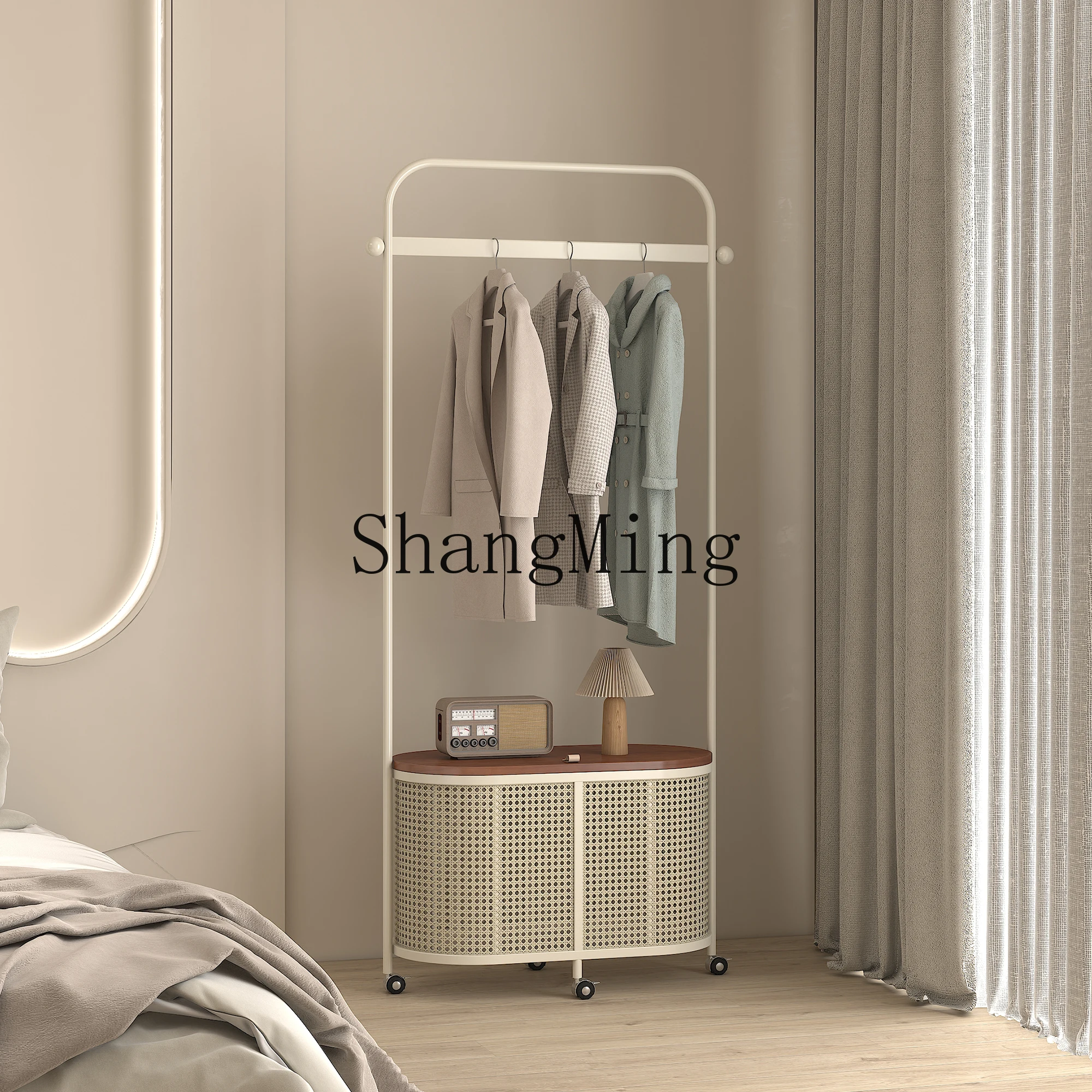 

CL coat rack bedroom simple light luxury imitation rattan dirty clothes basket storage removable hanger
