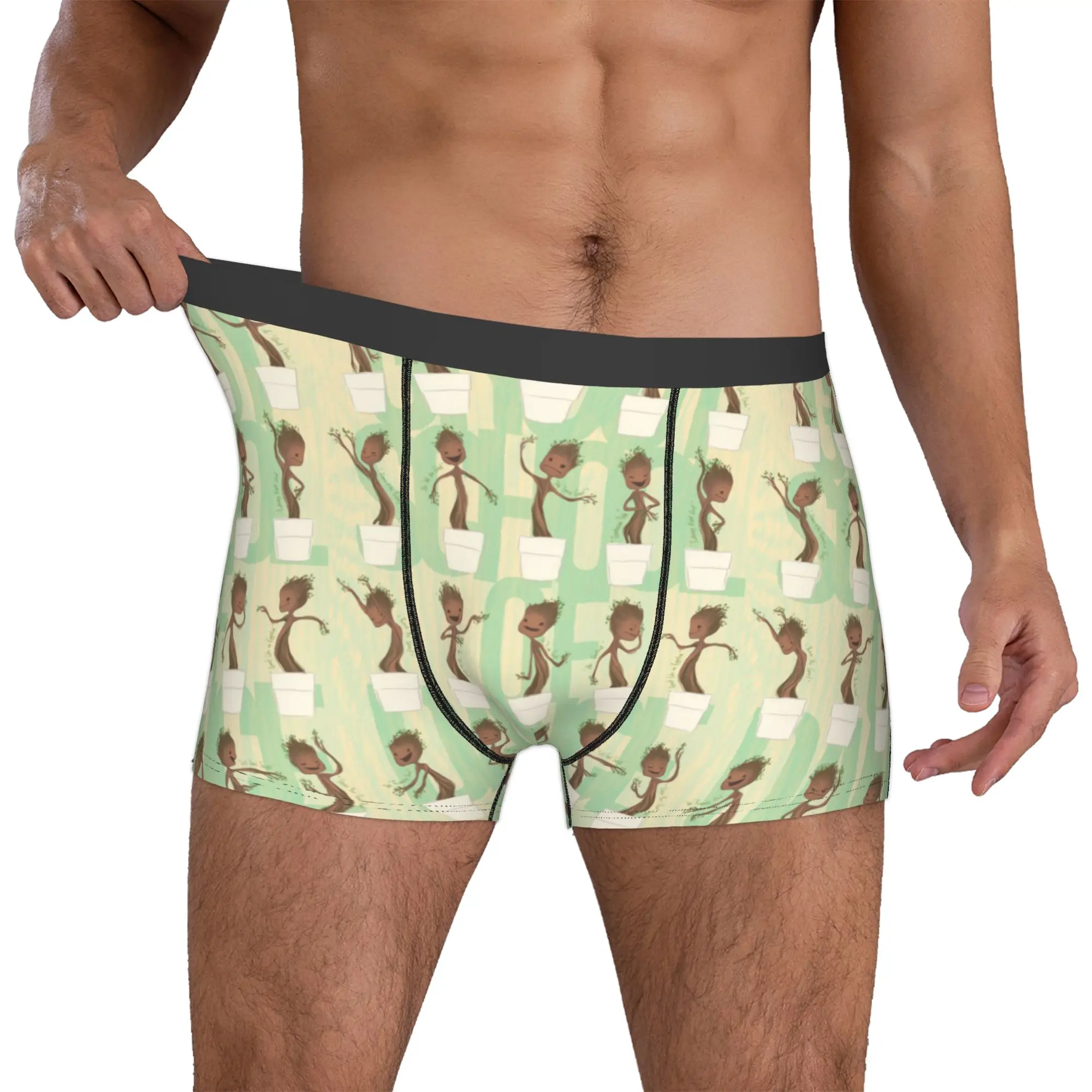 

Custom G-Groot Comic Boxer Shorts For Homme 3D Printed Underwear Panties Briefs Stretch Underpants