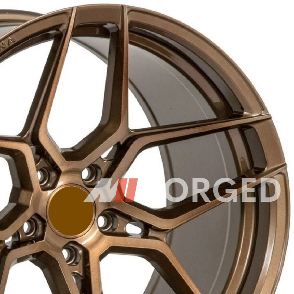عجلات MN مزورة RFX11 5 من الساتان البرونزي الأسود لجنوط فورد موستانج GT350 GT500 S550 المخصصة