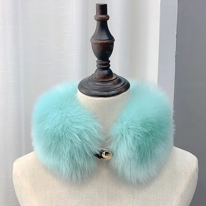 Faux Fuchs Pelz Kragen Schal Frauen Pelzigen Pelz Kragen für Winter Mantel Kapuze Pelz Dekor Plüsch Gefälschte Pelz Schal Parkas Jacke Pelz Kragen – Detail 2