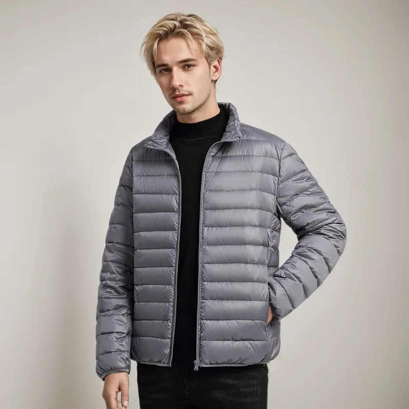 All-Season Puffer Jacket Men White Duck Down Portable Lightweight Jacket Men Waterproof Casual Ultra Light Male Down Coats 2024