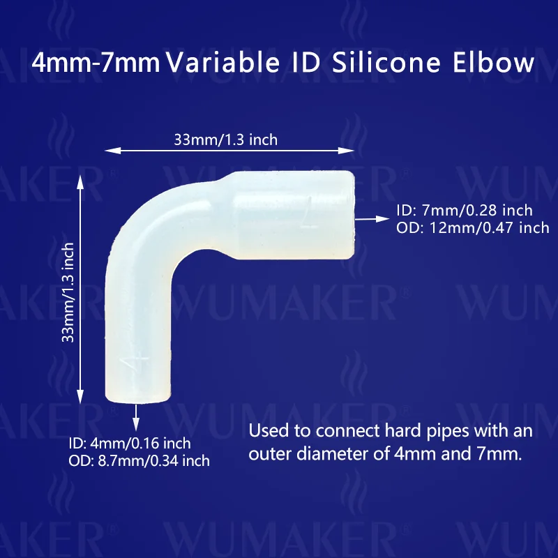 Silicone Elbow Hard Pipe Connector Right Angle L-shaped Elastic Rubber Coupling for Fish Tank Irrigation Garden Laboratory