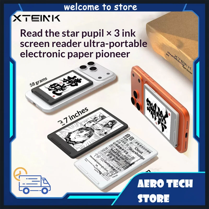 Lector de Libros Electrónicos de Bolsillo XTEINK X3, Pantalla de Tinta Electrónica de 3.7 Pulgadas, Ultrafino de 4.9 mm, Portátil, Protección Ocular, el Mejor Regalo