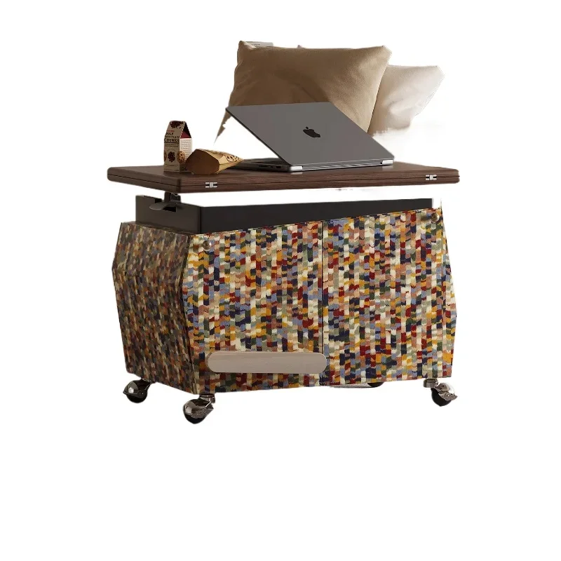 

Italian minimalist movable coffee table lifting dining table designer living room home folding rotating trolley side table