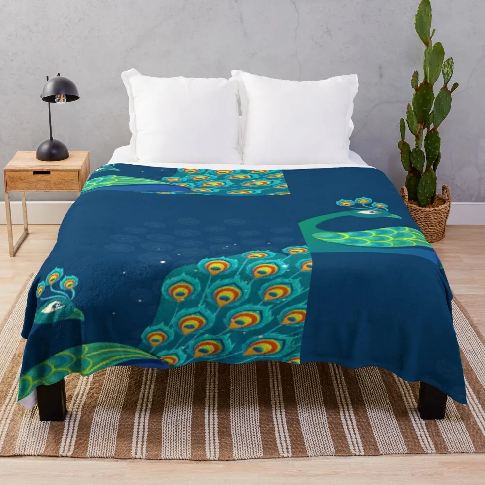 

cute Peacock Throw Blanket Comforter for winter Thin Decorative Throw Blankets