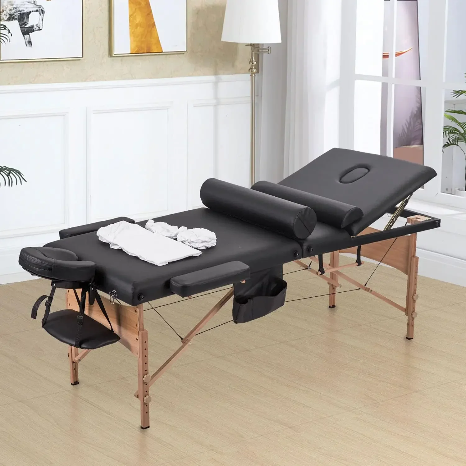 Massage Table Portable Massage Table Spa Bed 84 Inch 3 Fold Lash Bed Adjustable Height Salon Bed Portable Facial