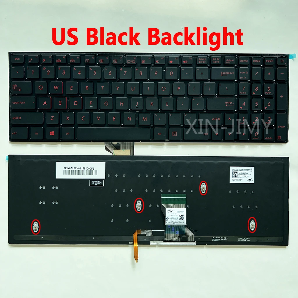 Imagem -04 - Eua Teclado Russo para Asus Zenbook Pro Ux501 Ux501j Ux501jw Ux501vw Rog G501 G501j G501jw G501jw G501jw-ds71 Nsk-usvbq