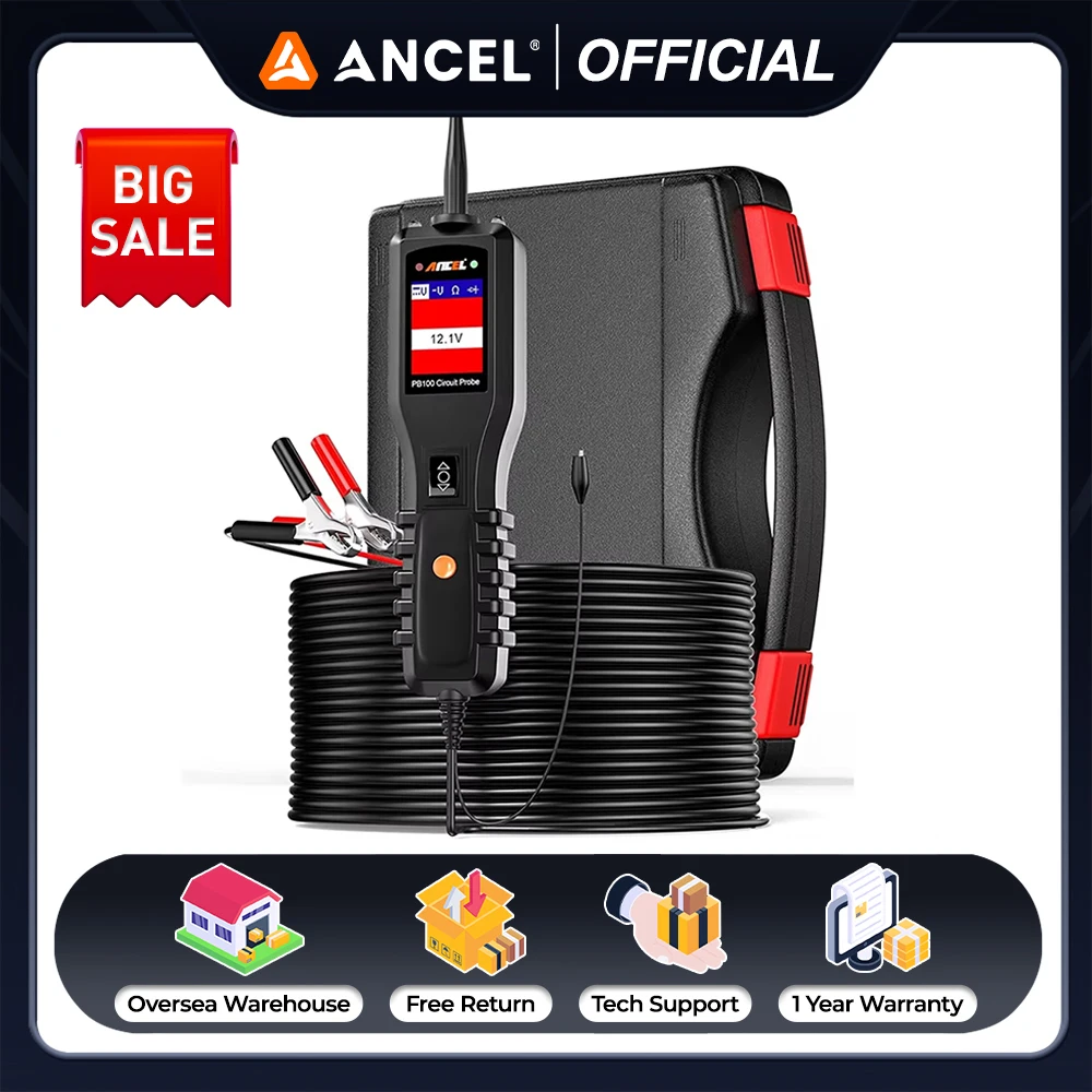 

Ancel PB100 Circuit Tester Power Probe Automotive Diagnostic Tool 12V 24V Electrical Current Voltage Integrated Power Scanner