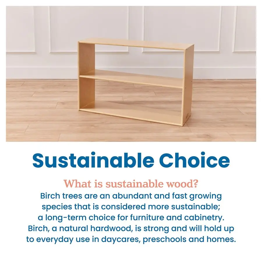 Streamline 2Shelf Storage Cabinet, 24in High, DoubleSided Display, Natural