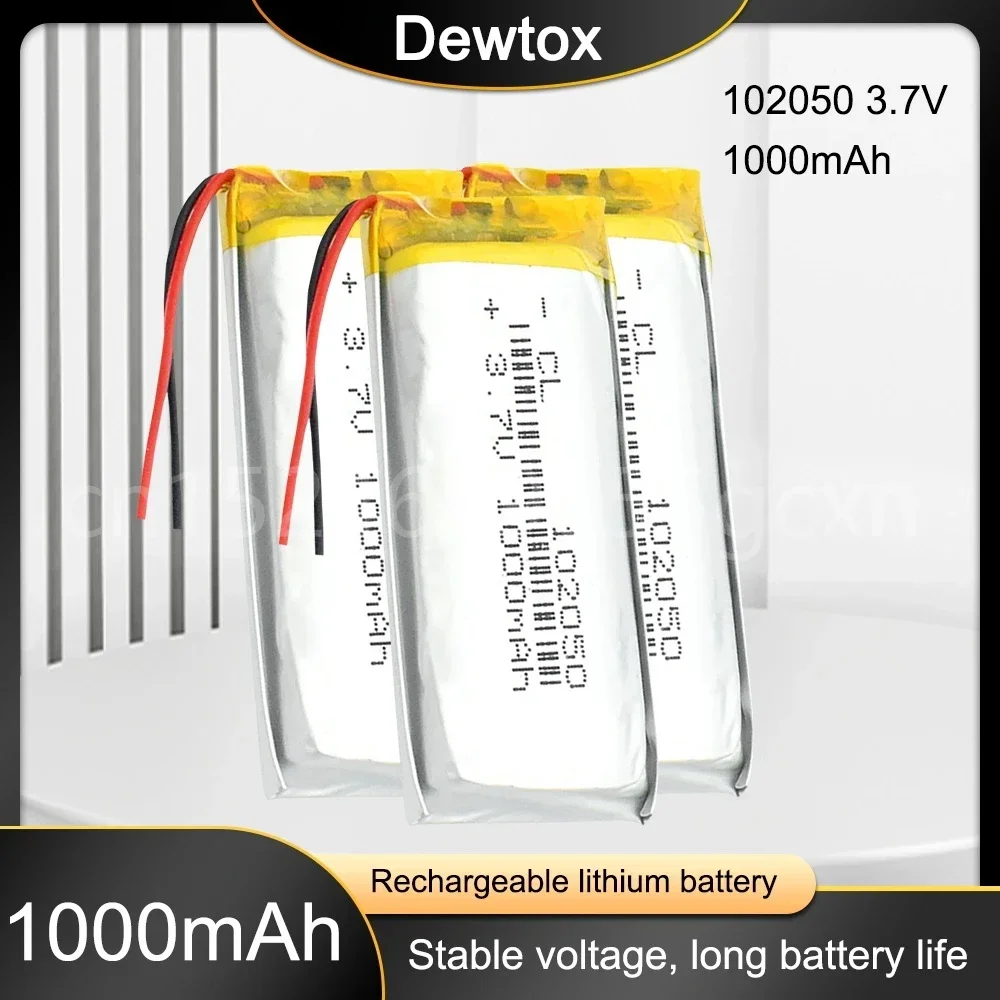 1000mah Lithium-ion Polymer Battery 3.7 V 102050 for MP3 MP4 MP5 GPS KTV Household Battery Amplifier Audio Computer Microphone