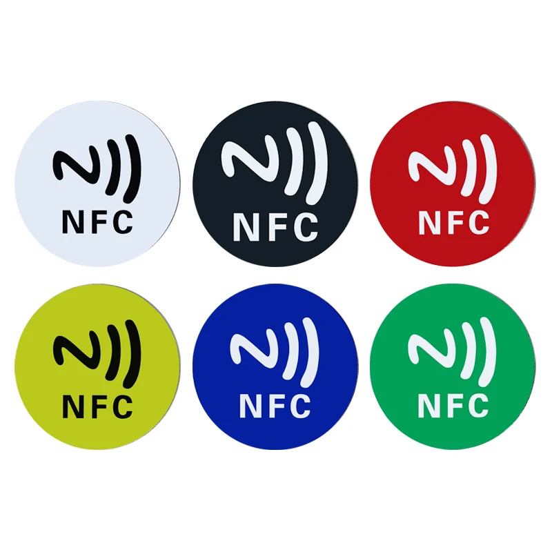 6pcs Mixed Color NFC Labels Ntag 213 Tag Anti-metal Stickers can be used on Metal Surfaces