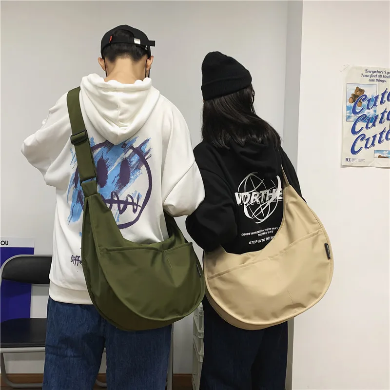 Teenager Female And Male Nylon Casual Roomy School Book Hobo Handbag Student Eco-friendly Woman Simple Shoulder Messenger Bag конвертер espada display port 20 pin male to dvi i 29 pin female 0 2м eportm dvif20