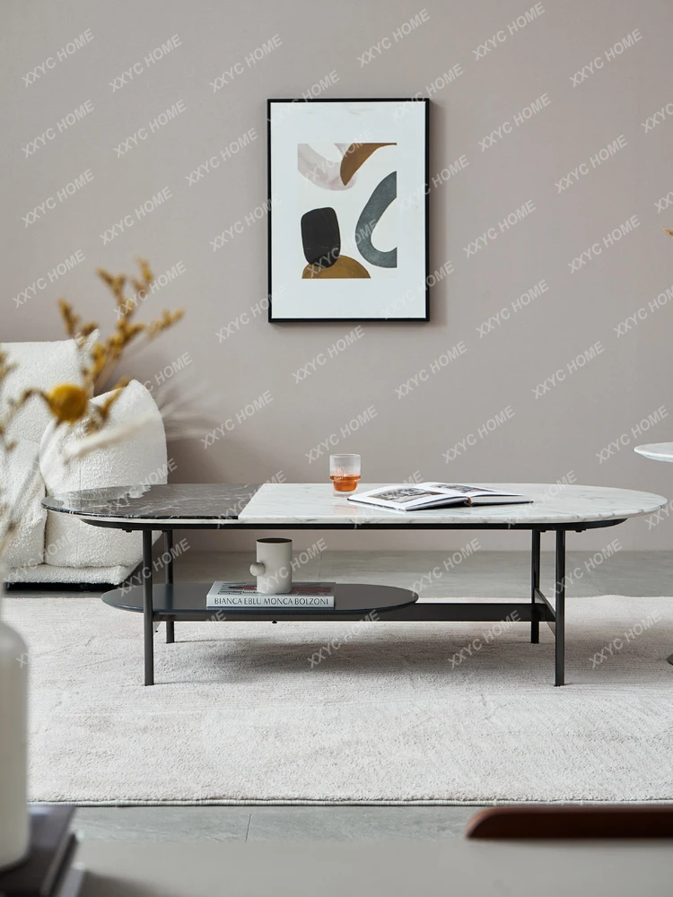 

Oval Marble Coffee Table Designer Small Apartment