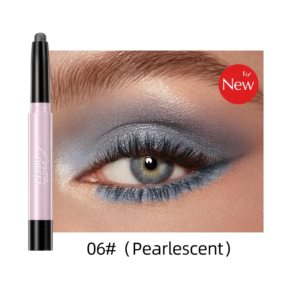 

QIBEST Highlighter Eyeshadow Pencil Waterproof Glitter Matte Nude Eye Shadow Makeup Pigment Eyes Cosmetics Black Eyeliner Pen