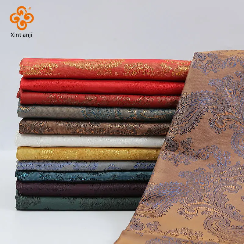 Chinese Jacquard Brocade Fabric Ancient Costume Cloth Clothes Kimono Silk Satin Sewing Damask Soft Fabric By The Meters