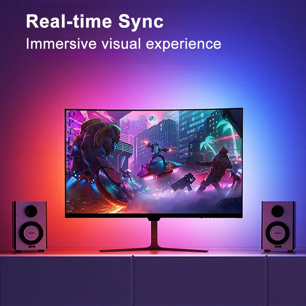 Ambilight TV Luci da gioco Striscia Monitor per computer Retroilluminazione LED fantasia Scatola di sincronizzazione HDMI Schermo RGB Sincronizzazione a colori Luce Decorazione della stanza Lampada