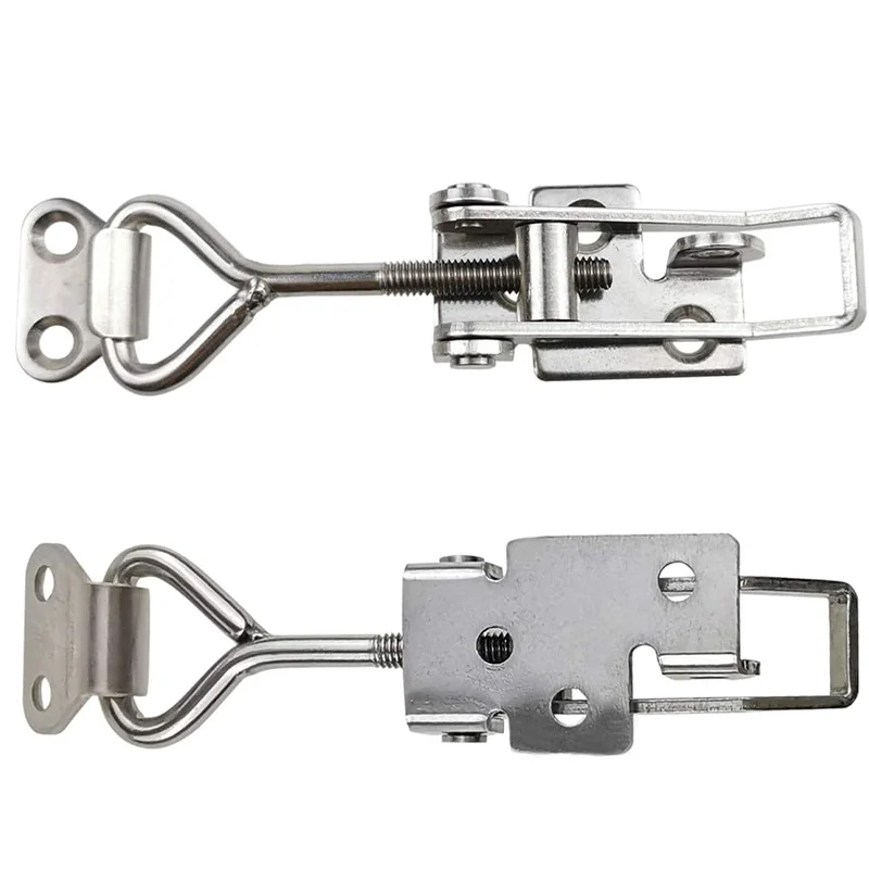 stainless steel Adjustable Locking Buckle Cabinet Boxes Lever Handle Rocker Guard Lock latch for fasten equipment tool boxe