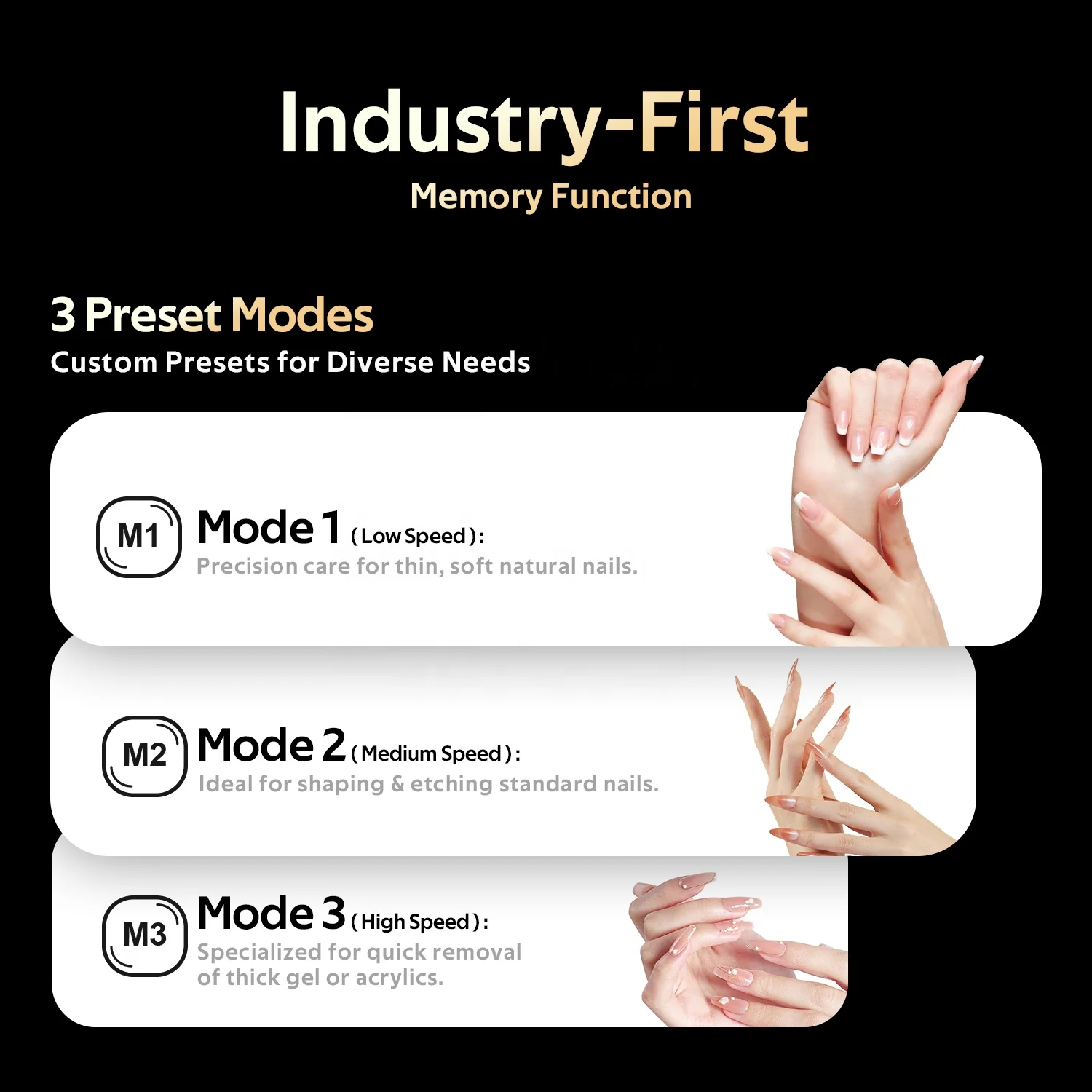 مبرد أظافر كهربائي 35000 دورة في الدقيقة آلة أظافر 3 أوضاع محددة مسبقًا تعمل باللمس آلة حفر أظافر احترافية #3