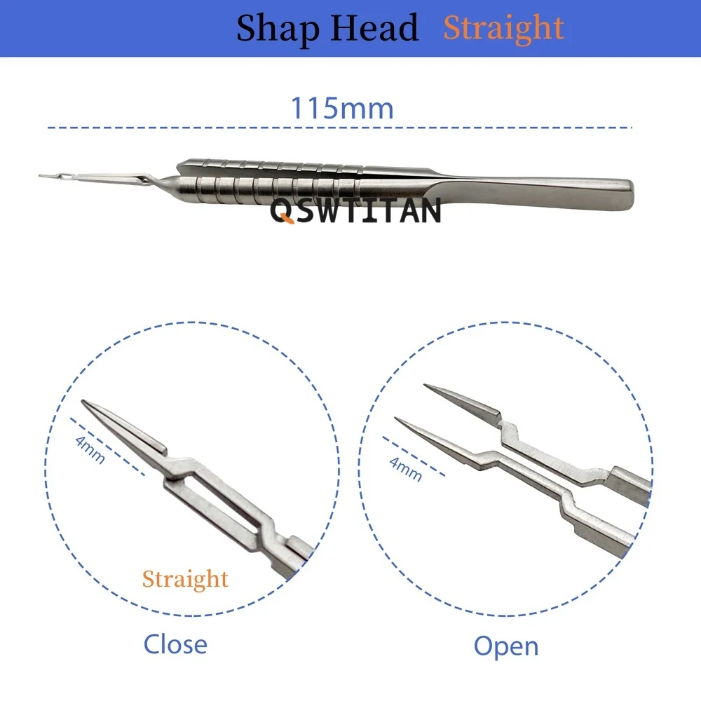 แหนบผ่าตัดตาไทเทเนียมอัลลอยด์ 115 มม. อะคาโฮชิ ฟาโก พรีชอปเปอร์ แบบตรง/งอ
