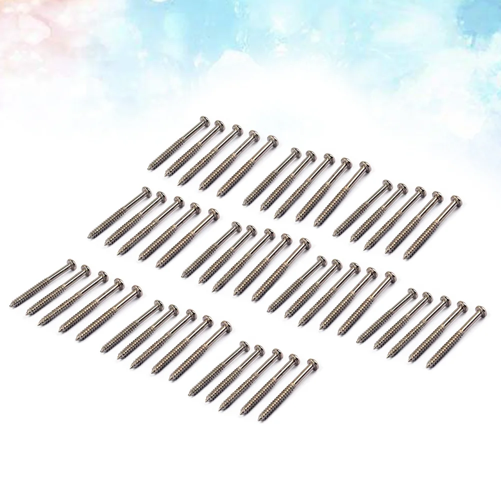 

50Pcs Guitar Mounting Screws Plated Steel Durable for Pb Jb Bass Pickups Replacement Electric Guitar Parts Accessories