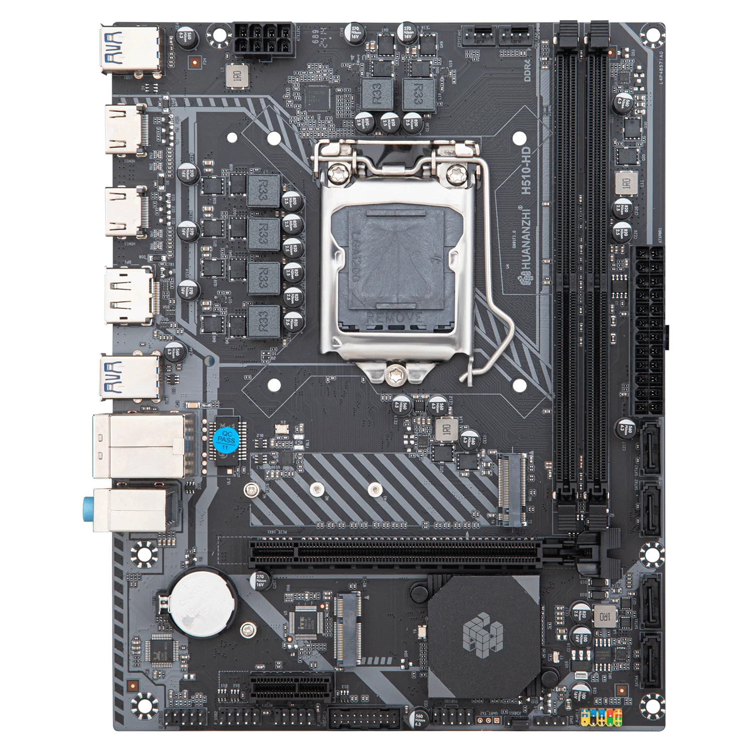 HUANANZHI HD M-ATX 마더보드, 인텔 LGA 1200 지지대 10 11 세대 DDR4 2400 2666 2933MHz 64G M.2 NVME SATA3.0 RU, H510