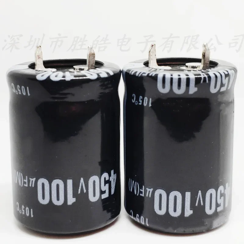 Capacitores eletrolíticos de alumínio, pés duros, alta qualidade, 450V, 100UF, 22x30mm, 1Pc