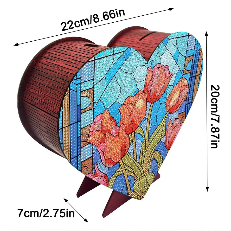 Rose saving pot Coin bill money box Diamond Painting Kits for Adults gift DIY Crystal Rhinestone Art Craft Decor Supplies craft