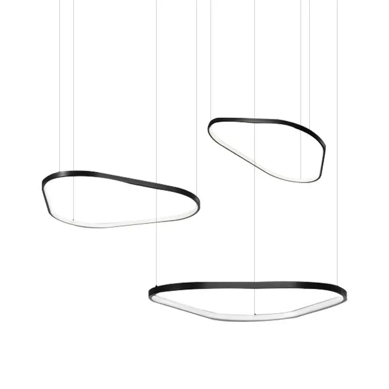 Modern Black Irregular Led Chandelier Lighting Living Dining Room Pendant Light Nordic Home Decor Bedroom Hanging Lamp Luminaire