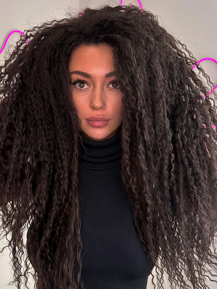 Brasilianische Zöpfe Synthetische Häkeln Haar Afro Locken Flechten Haar Extensions Für Frauen Afrikanische Geflochtene Verworrene Lockige Haar OmbrePink – Detail 1