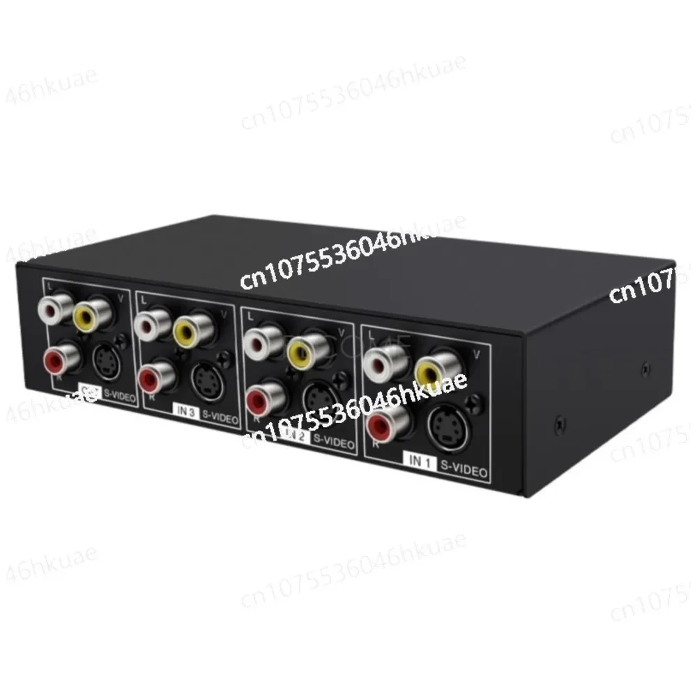 4x1 S-Video+ AV Switcher 4 in 1 Out Video 720P Switcher with 3.5mm Audio Output Metal Case VSSW41