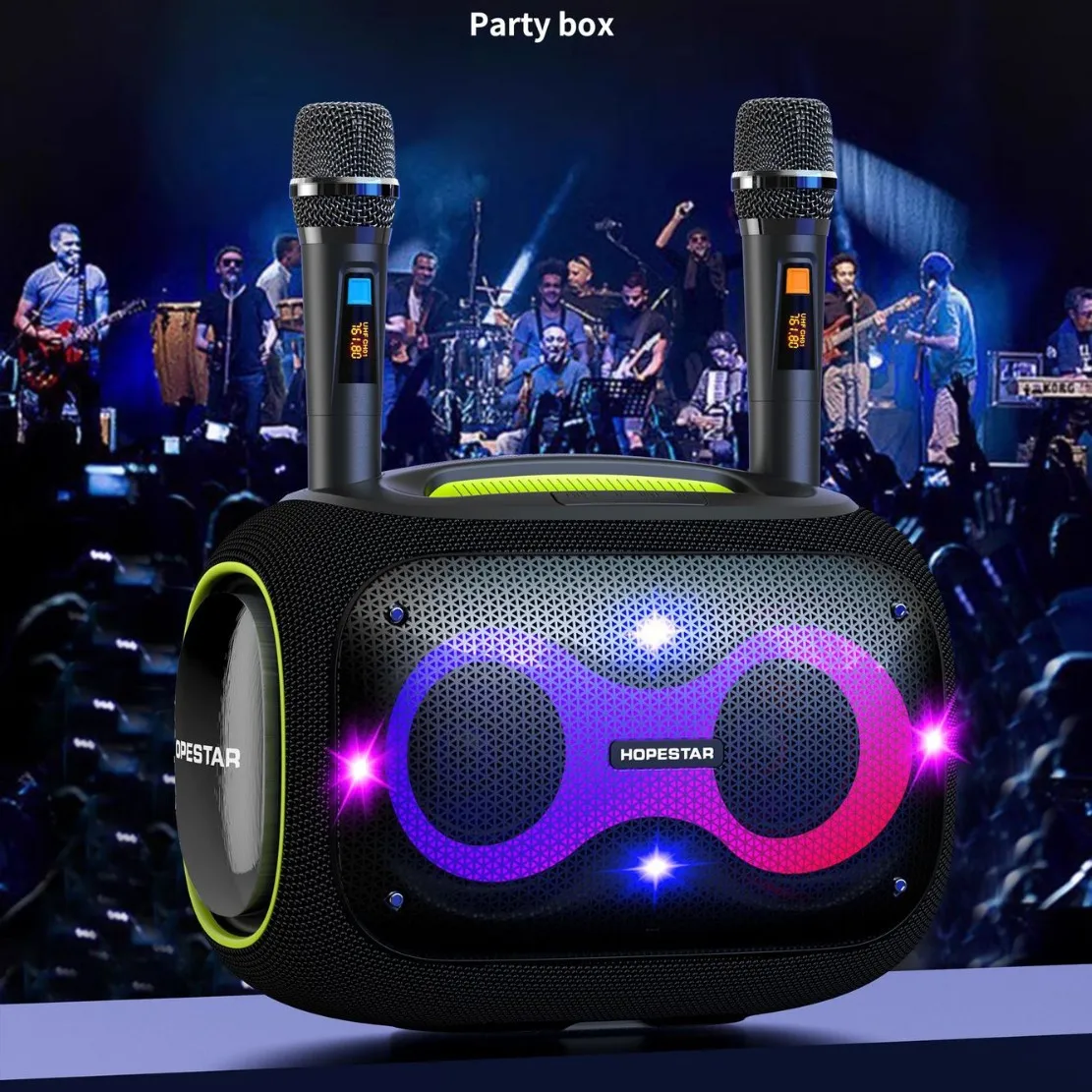 120W Portable Subwoofer Hight Powerful Bluetooth Speaker Home Theater Sound System Party Box with Duel Microphone TWS Audio