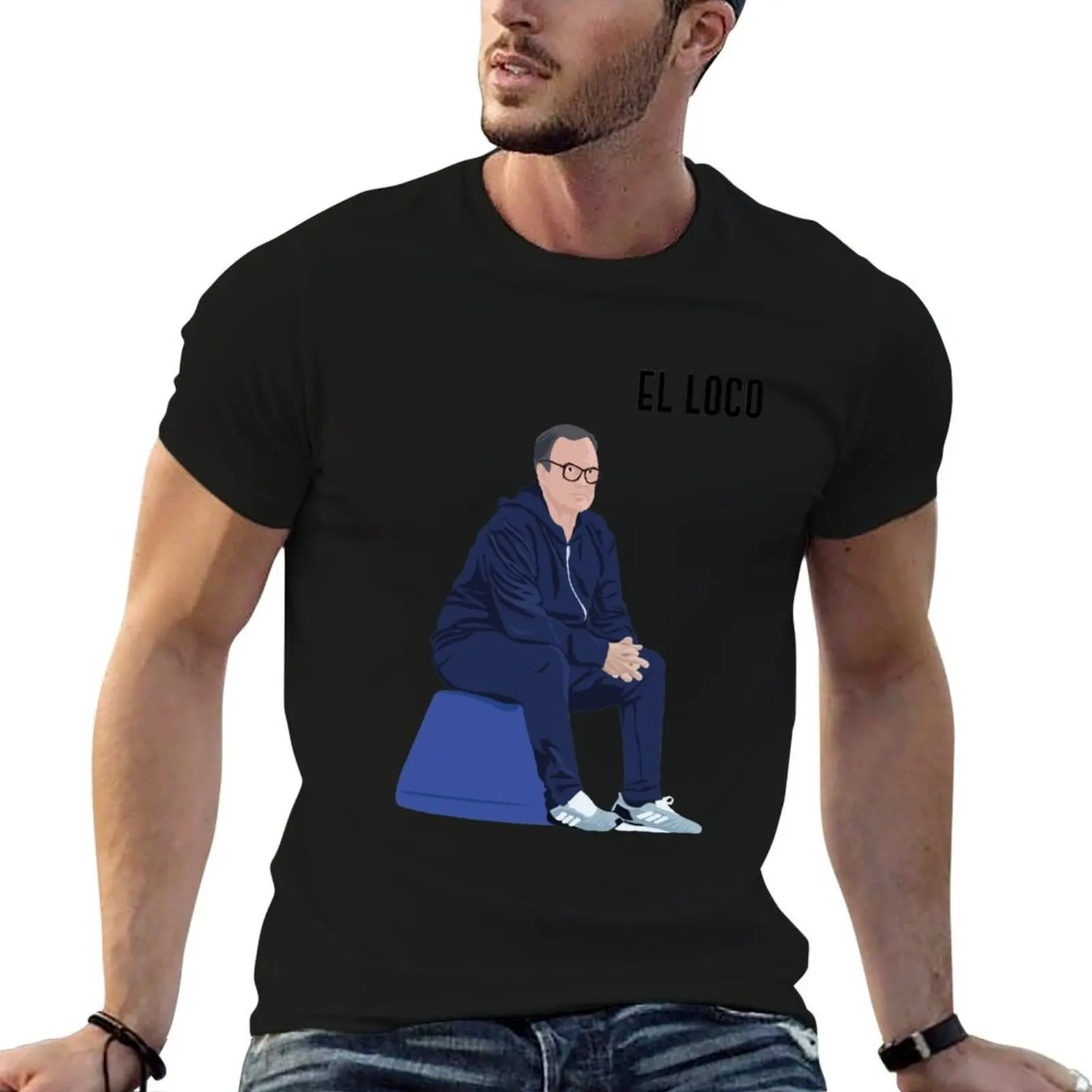 Camiseta Marcelo Bielsa: EL LOCO, camiseta para hombre, camisetas 100% algodón para hombre, camisetas informales para hombre, camiseta de algodón