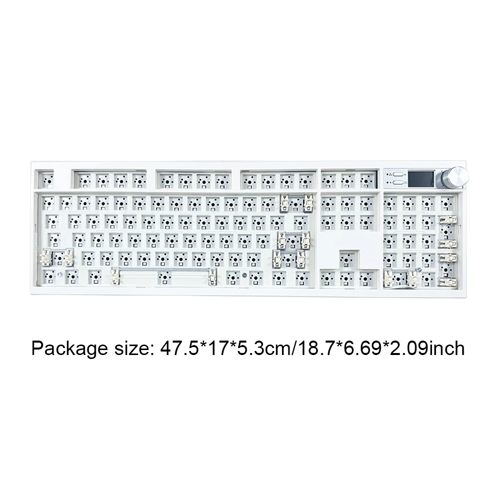 مجموعة لوحة المفاتيح الميكانيكية GMK104 BT5.0/2.4G مجموعة لوحة المفاتيح المخصصة اللاسلكية/السلكية المخصصة للتبديل السريع RGB بإضاءة خلفية عبر مع شاشة عرض
