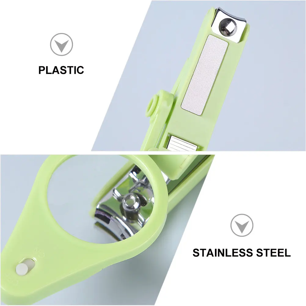 

1pc Stainless Steel Led Nail Clippers Magnifying Glass Non-Slip Durable Fingernail Toenail Clipper For Adults Portable