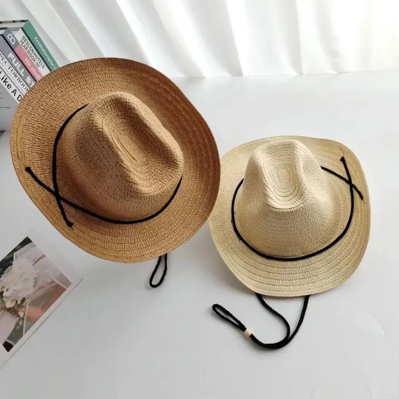 Straw Cowboy Hats Western Cowgirl Hat for Summer Holiday 