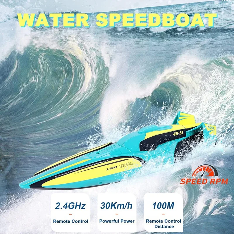 S1 2.4G High-Speed Remote Control Speedboat 30Km/H Waterproof Electric Remote Control Double Propoler