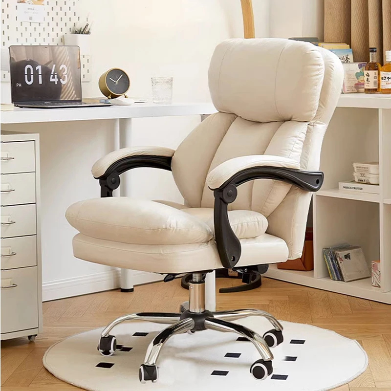 

Lazy Memory Foam Cushion Office Chair Wheels White Ergonomic Comfort Chair Luxury Furniture Chaise De Bureau Home Furniture